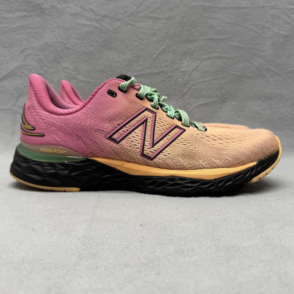 New Balance Women's Pink Peach Running Shoe with Mint Laces